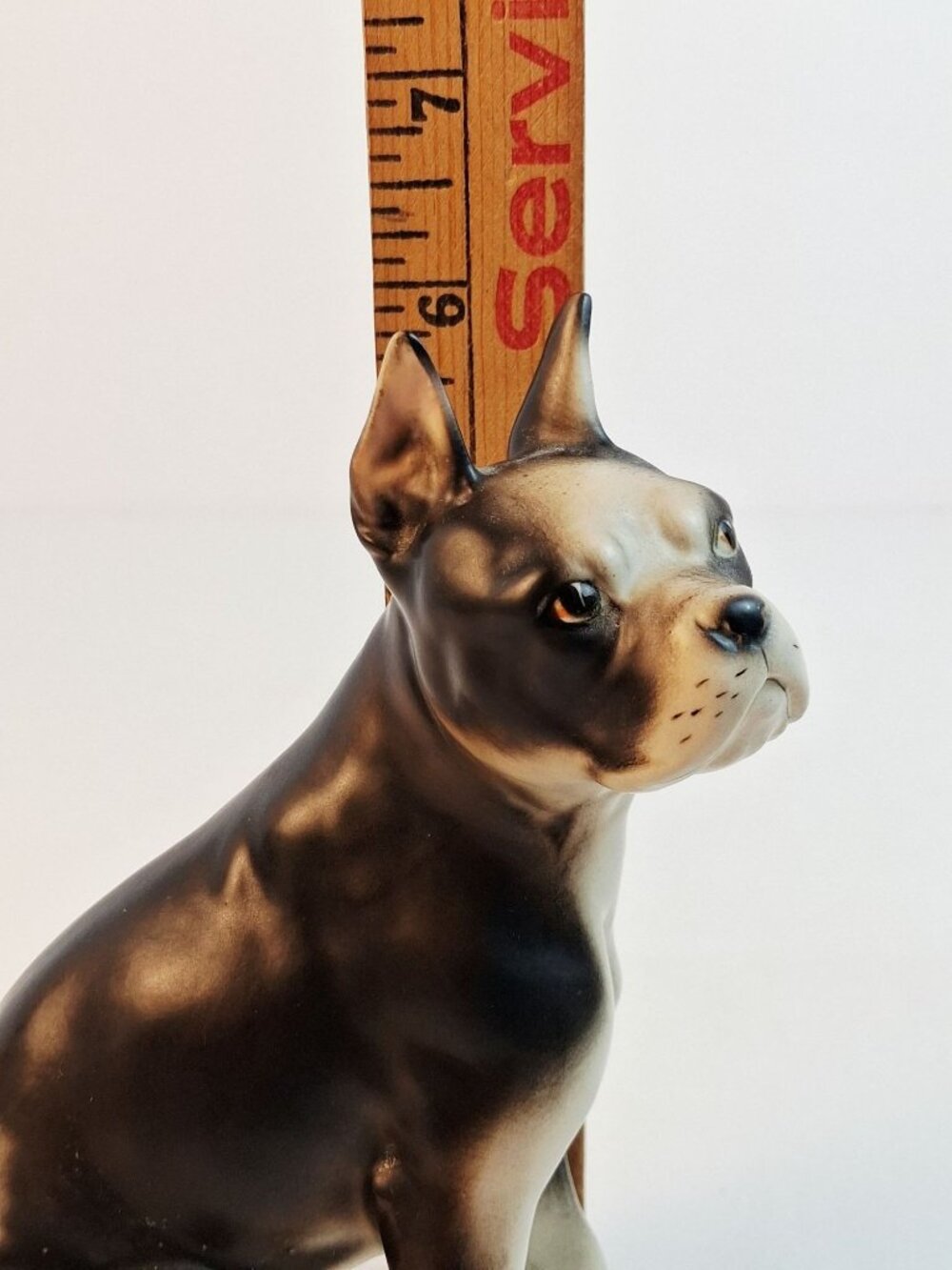 VTG Enesco Boston Terrier Dog Ceramic Figurine Black & White Gloss Finish 6.25" - Picture 12 of 12